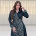 Women's Clothing Fashion Diamond Studded Satin Evening Dress_ecoleips.com