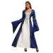 Voya Women's European And American Popular Long-sleeved Lace Dress, Gothic Retro Medieval Women's Stage Performance Costume_ecoleips.com