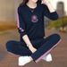 Women's Clothing Korean Style Sports Suit Set Round Neck Sweatshirt Casual Two Piece Loose Fit Plus Size Trendy Spring Autumn_ecoleips.com