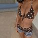 Women's Retro Polka Dot Bikini Halter Neck Tie Color Block Swimwear Beach Vacation Style Set_ecoleips.com
