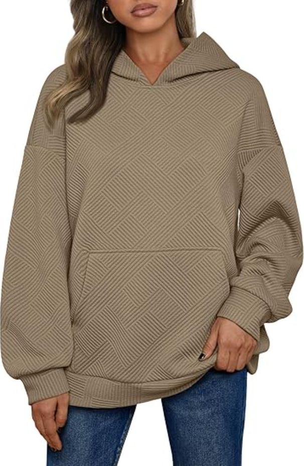 Women's Autumn/Winter Oversized Textured Hoodie Sportswear With Pockets Y2k Sweatshirt_ecoleips.com