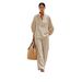 Women's Batwing Sleeve Two-Piece Set, Solid Color Open Front Cardigan & Trousers, Comfortable Office Casual Outfit_ecoleips.com