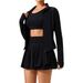 Women's Clothing Summer New Yoga Suits For Women Outdoor Sports Running Suits Women Slim Stretch Yoga Fitness Pleated Skirt_ecoleips.com