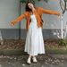 Autumn New Korean Fashion Mid-Length Maternity Dress + Knitted Cardigan Two-Piece Set For Pregnant Women_ecoleips.com