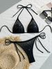 Aria Basics 2025 New European And American Fashion Sexy Two-Piece Rhinestone Embellished Women's Tie-Up Bikini Set_ecoleips.com