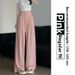 Women's White Wide Leg Pants High Waisted Drawstring Flowy Casual Distressed Rhinestones Thin Straight Summer Style_ecoleips.com
