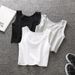 Women's Cotton Short Sleeveless Knitted Camisole Vest For Spring And Summer Fresh Style Student Top_ecoleips.com