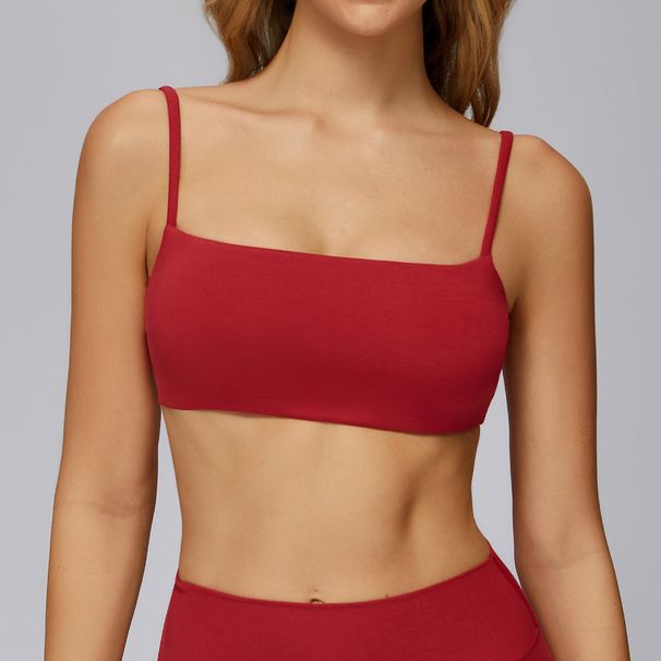 Women's Clothing Brushed Yoga Bra Double Shoulder Straps Open Back Fitness Wear Running Tight Fitting Outdoor Sports Bra For Women_ecoleips.com