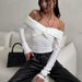 Women's Off-Shoulder Slim Fit T-Shirt Spring/Summer Knotted Design European And American Style Hot Girl Base Layer Top_ecoleips.com