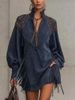 Women's Clothing Women's V Neck Tassel Embroidered Dress Elegant V-Neck Suede Fringe A-Line Midi Dress With Embroidery For Women_ecoleips.com