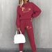 Women's Fashion Casual Two Piece Set Sporty Style Thickened Autumn Winter Vacation Print Design_ecoleips.com
