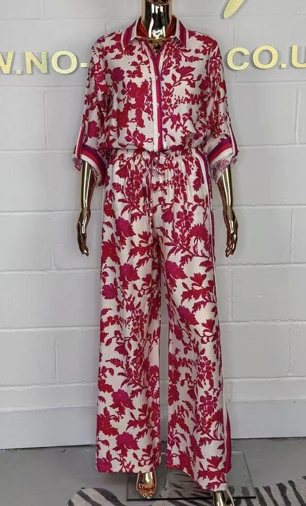 Women's Floral Print Button Down Shirt Set Spring Summer New Arrival Independent Website European American Style_ecoleips.com