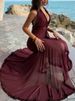 Summer Sexy Backless Hight Waist Long Dress Women Fashion Draped Slim Long Dress Elegant Halter Sleeveless Solid Irregular Dress_ecoleips.com