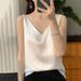 Silk Satin Double Shoulder Strap Women's Vest 2025 Spring Summer New Slim V-Neck Short Elegant Inner Wear Top T-Shirt_ecoleips.com