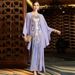 Women's Clothing Purple Fantasy Sequin Embroidered Cape Bat Shirt Spot Abaya Robe_ecoleips.com