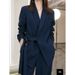 Women's Plus Size Spring Suit Set - Elegant Fly Sleeve Blouse & Trousers 3-Piece Outfit (with Camisole) For Office Casual, M-4XL (Black/Navy/Pink)_ecoleips.com