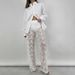 Women's Clothing Women's Sexy Versatile High Waist Lace Splicing Pants Style Summer Hot Selling Long Straight Bottoms_ecoleips.com