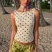 Women's Clothing 2025 Summer New Fashion Polka Dot Print Slim Fit Round Neck Sleeveless Tank Top For Women_ecoleips.com