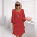 Spring/Summer Fashion Cake Dress For Women: Loose-Fitting, Slimming Round-Neck Dress_ecoleips.com