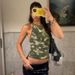 Summer New Women's Camouflage Print Sequin Halter Neck Backless Vest European American Fashion Sexy Hot Girl Top_ecoleips.com
