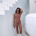 Y2k Sporty Two-Piece Set – Cropped Workout Top & High-Waist Shorts (Dusty Pink, S-Xl) Sweat-Wicking Magic_ecoleips.com