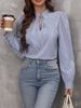 Blue Striped Long Sleeve New Design Versatile Shirt Feel Niche Loose Top_ecoleips.com