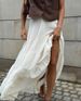 New Korean Style Solid Color Women's Midi Skirt Flowy Tiered Ruffle Skirt With A-Line Hem - Casual Elegant Spring Outfit_ecoleips.com