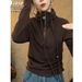 American-Style European-Made Women's Top With Zipper, Half-High Collar, Long Sleeves; Perfect For Autumn/Winter Warm,_ecoleips.com