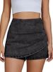 K Women's Denim High Waisted Fashionable Casual Stretch Denim Skirt Paired With Shorts Asymmetrical Wrap Around The Body_ecoleips.com
