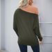 Women's Clothing Autumn New Casual Versatile Oblique Collar Off Shoulder Thin Long Sleeved Pullover T Shirt For Women_ecoleips.com