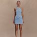 Women's One Shoulder Pleated Bodycon Dress Solid Color European American Style Spring Summer Sexy Cross Border Fashion_ecoleips.com
