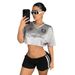 Women's Clothing Hugging Shorts Personality Street Sexy Hot Pants Pleated Contrast Color Slim Fit Women_ecoleips.com