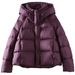 Women's Short Puffer Jacket With Hood - Oversized Cloud-Like Winter Coat, Lightweight Quilted Polyester, Warm & Stylish Streetwear For Cold Days_ecoleips.com