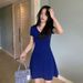 AC324 Autumn New Short-Sleeve Elegant Dress Slim Fit Concealing Belly Fashionable Casual Mid-Length A-Line Skirt_ecoleips.com