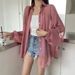 Women's Clothing Ice Silk Sun Protection Shirt Women's Thin Cardigan Design Niche Drape Blouse Shirt Jacket Top_ecoleips.com