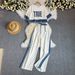 Summer Loose Short Pullover Short Sleeve Top Wide Leg Trousers Contrast Color Two Piece Sports Leisure Suit For Women_ecoleips.com