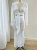 Women's Long Sleeved Beach Vacation Dress Set Knitted Two-Piece Skirt Top_ecoleips.com