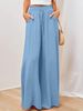 Suitable For All Seasons Spring Summer New Women's Wide Leg Elastic Waistband High Waist Long Skirt Pants Women_ecoleips.com