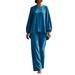 Women's Casual Cotton Linen Top And Pants Set Simple Long Sleeved Shirt with Straight Leg Pants European American Style 2 Piece Outfit_ecoleips.com