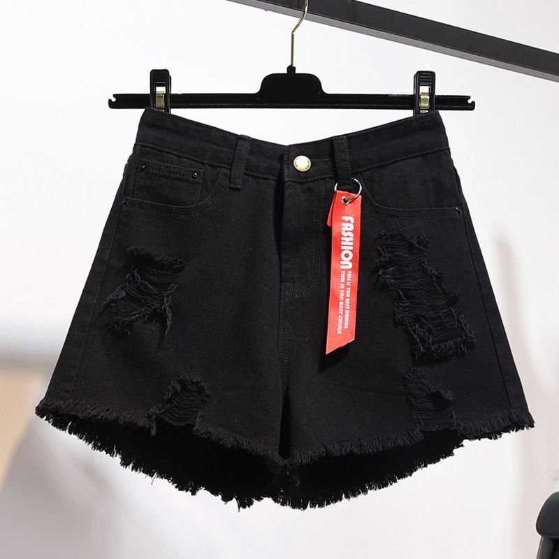 Women's High Waisted Denim Shorts Summer 2024 Style Loose Fit Ripped Slimming Versatile Wide Leg A-Line Hot Pants_ecoleips.com