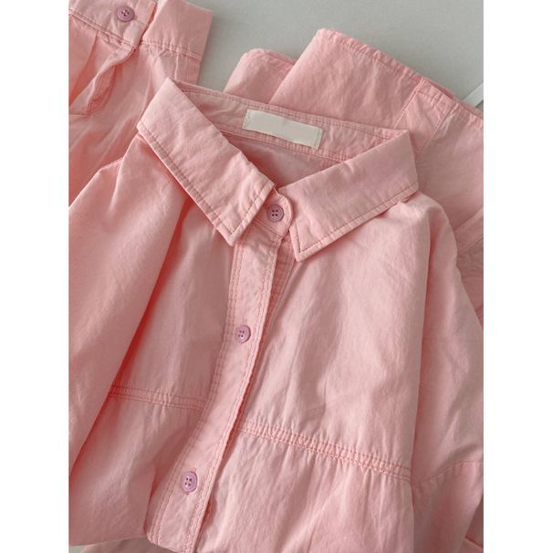 Women's Lightweight French Style Long Sleeve Cotton Shirt - Casual Loose Fit Blouse For Spring Summer Fall (Blue, Yellow, Green, Pink, White)_ecoleips.com