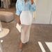 Talenza Summer See Through Skirt Women's Fashion High Waist Slim Office Lady Streetwear Long Skirt 2025 Female New Long Skirt_ecoleips.com