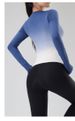 K Gradient Yoga Suit Top For Women, Thin Cut, Quick Drying, Running, Long Sleeved Sports T-shirt, Tight Fitting, Slimming Fitness Suit_ecoleips.com