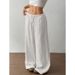 New Fashionable Wide Leg Trousers For Women Elastic Waist Casual Solid Color_ecoleips.com