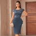 Women's Clothing Elegant Sequined Lace Bodycon Skirt Dress With Slit Slim Fit Style Women's Evening Dress For Formal & Casual For Women_ecoleips.com