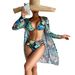 Women's Clothing Swimsuit Women's Split Three Piece Suit Internet Celebrity Long Sleeved Printed Bikini Ins Swimsuit_ecoleips.com