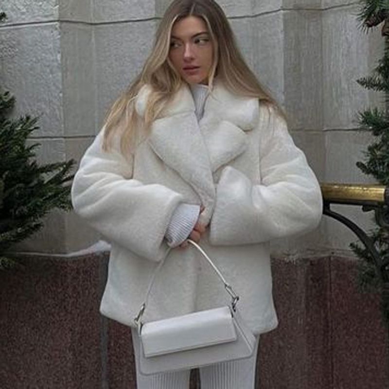 Autumn And Winter Fur Coat Women's Medium And Long Thickened Warm Rabbit Fur Coat Soft Fluffy Environmentally Friendly Light Luxury_ecoleips.com