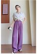 K Women's New Casual Thin Style High Waist Slimming Straight Leg Hanging Wide Leg Pants Long Pants_ecoleips.com