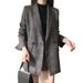 2026 Spring New Trendy Retro Simple Plaid Lapel Loose Long Sleeve Blazer Jacket For Women_ecoleips.com