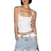 In Stock European And American Sexy Hot Girl Soft Skin-Friendly Tight Elastic Camisole Sports Slim Fit Short Top_ecoleips.com